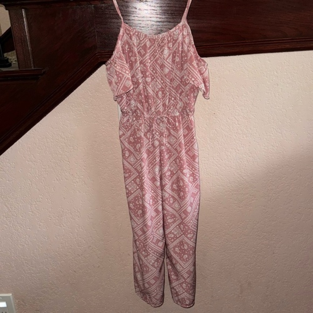 Jenna & Jessie Long Pants Summer Paisley Pink and White Outfit Size 8